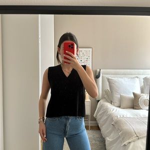 BLACK SWEATER VEST // ZARA